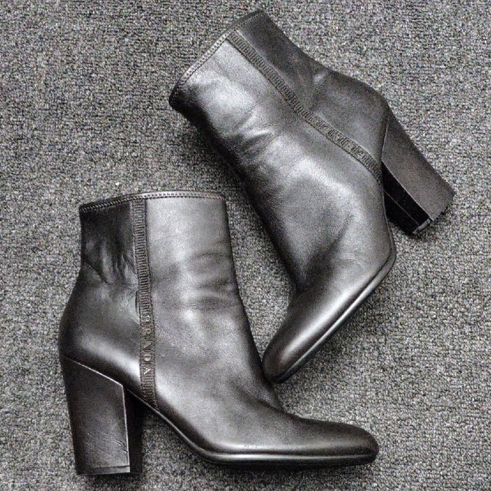 Prada Brown Leather Heeled Ankle Boots